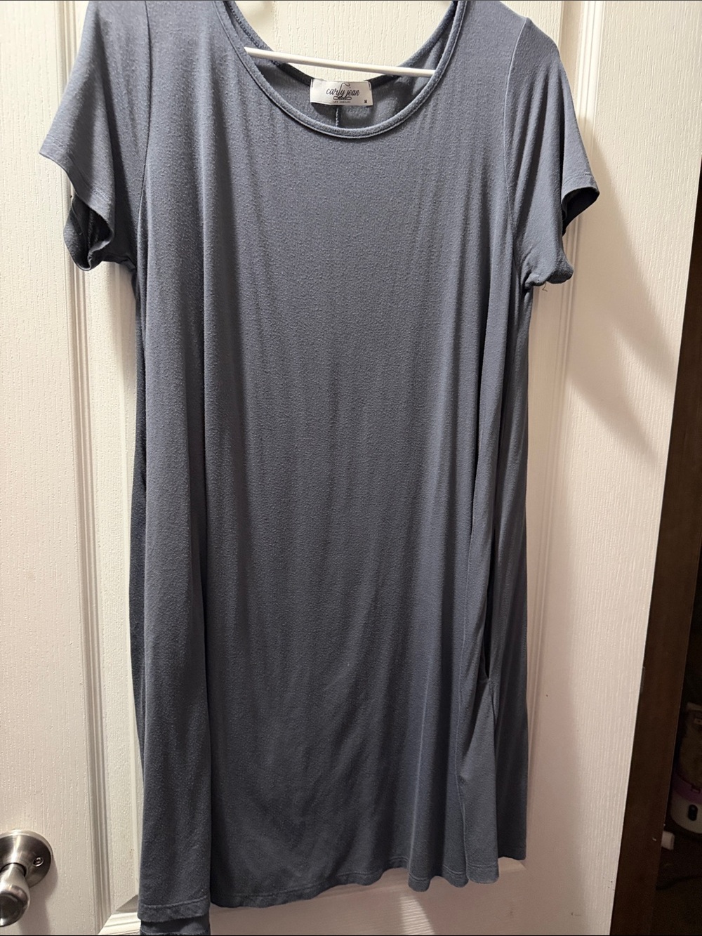 Carly Jean Los Angeles Slate Blue Midi T-Shirt Dress